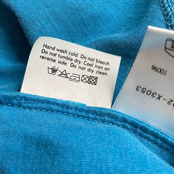 Yves Saint Laurent 1990s YSL Velvet logo-print tank top Teal Blue - Picture 10 of 10